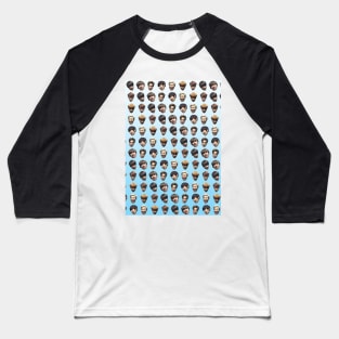 BTS (Bangtan Sonyeondan) FUNNY DERP FACE GRADIENT BLUE Baseball T-Shirt